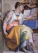 UNTERBERGER, Michelangelo The erythreanska sibyllan fran sixtinska Chapel ceiling oil painting
